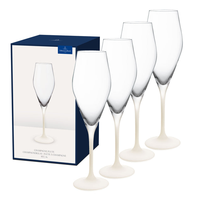 Villeroy & Boch Manufacture Rock Blanc Champagne Flute, Set of 4