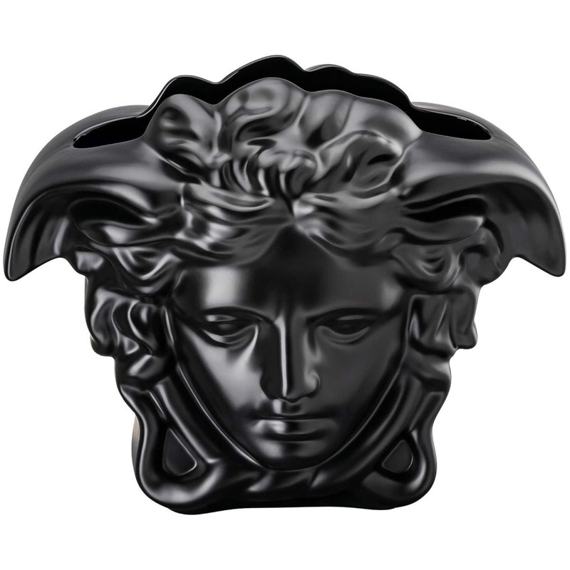 Versace Medusa Grande Black Vase, 11 3/4 inch