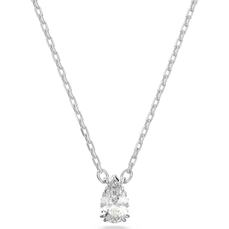 Swarovski Millenia pendant, Pear cut, White, Rhodium plated