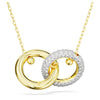 Swarovski Dextera pendant, Interlocking loop, White, Gold-tone plated