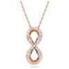 Swarovski Hyperbola pendant, Infinity, White, Rose gold-tone plated