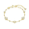 Swarovski Imber bracelet, Round cut, White, Gold-tone plated