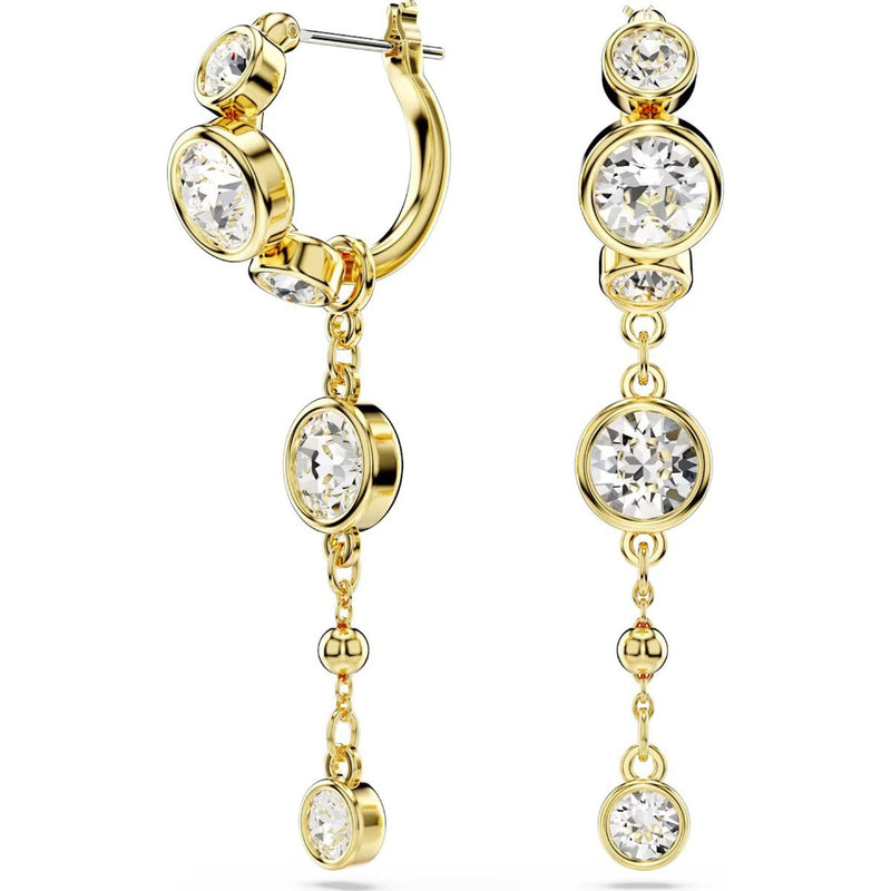 Swarovski Imber drop earrings, Round cut, White, Mixed metal finish