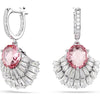 Swarovski Idyllia drop earrings, Shell, Pink, Rhodium plated