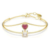 Swarovski Stilla bangle, Heart, Red, Gold-tone plated