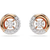 Swarovski Dextera stud earrings, Round cut, White, Rose gold-tone plated