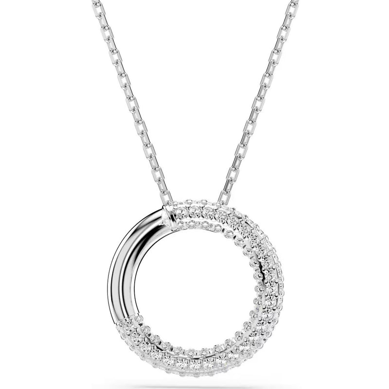 Swarovski Dextera pendant, Pave, White, Rhodium plated