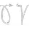 Swarovski Dextera hoop earrings, Round cut, White, Rhodium plated