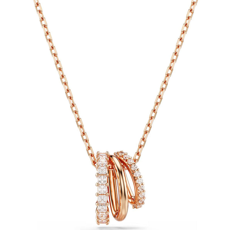 Swarovski Hyperbola pendant, Mixed cuts, White, Rose gold-tone plated