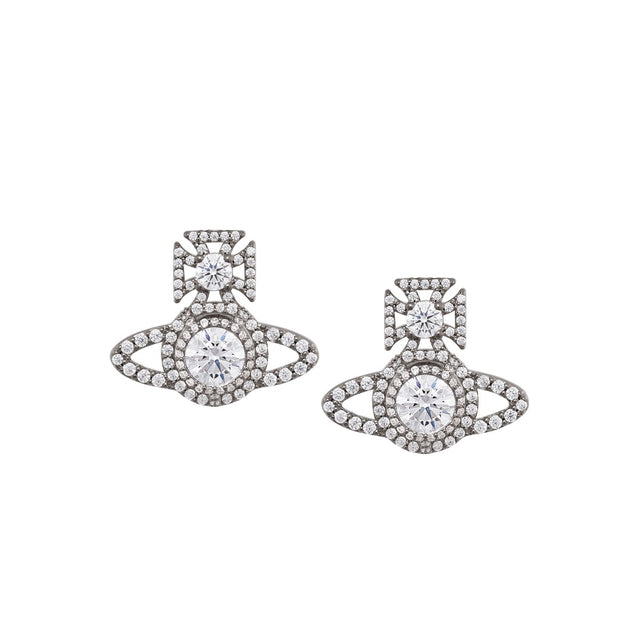 Vivienne Westwood Norabelle White Earrings, Platinum Plated