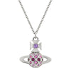 Vivienne Westwood Willa Bas Relief Amethyst Crystal Pendant, Platinum Plated