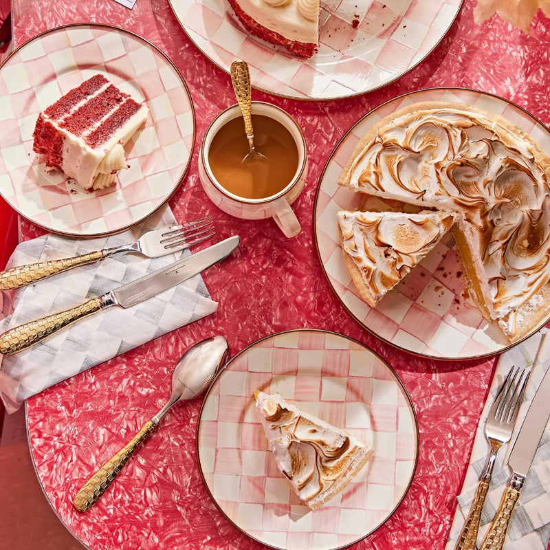 Mackenzie-Childs Rosy Check Salad / Dessert Plate #5