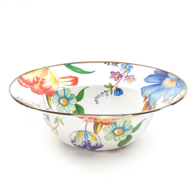 Mackenzie-Childs Flower Market Serving Bowl White