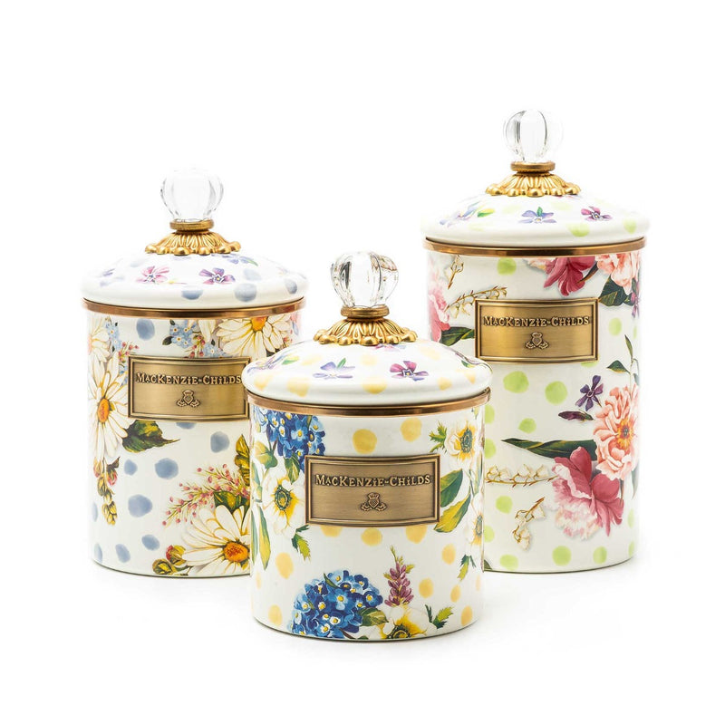 Mackenzie-Childs Wildflowers Enamel Small Canister