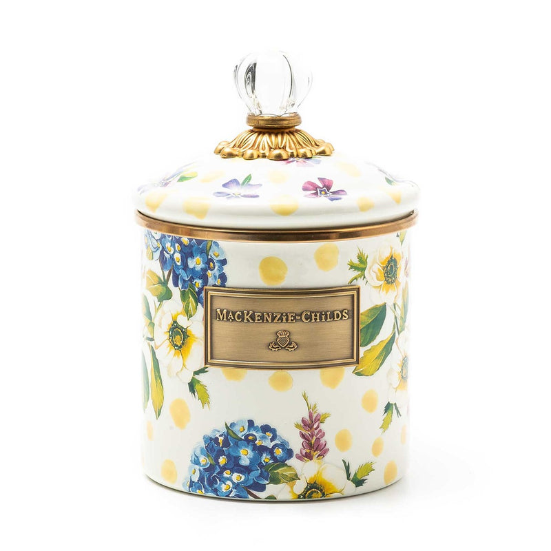 Mackenzie-Childs Wildflowers Enamel Small Canister, Yellow
