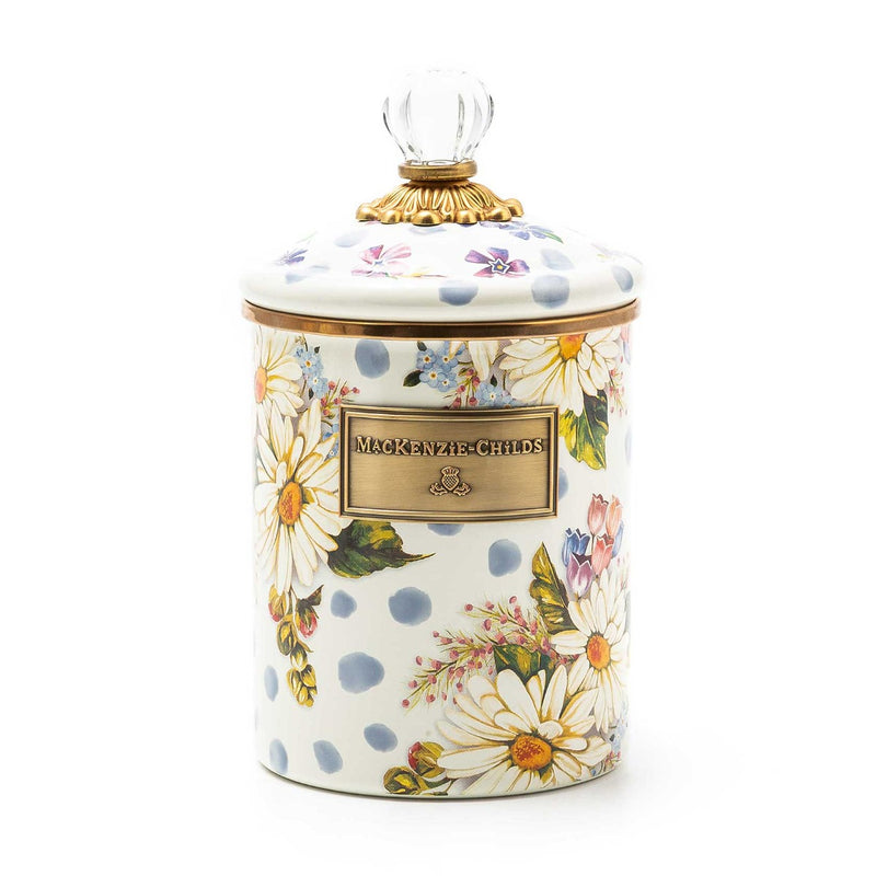 Mackenzie-Childs Wildflowers Enamel Medium Canister, Blue
