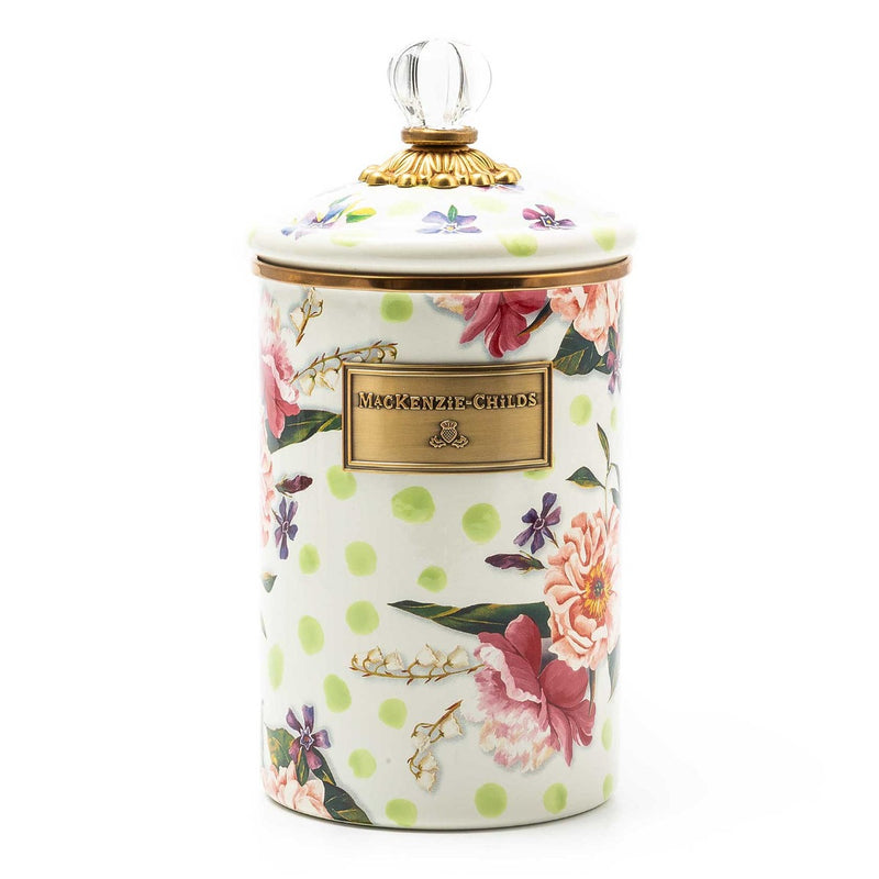 Mackenzie-Childs Wildflowers Enamel Large Canister, Green
