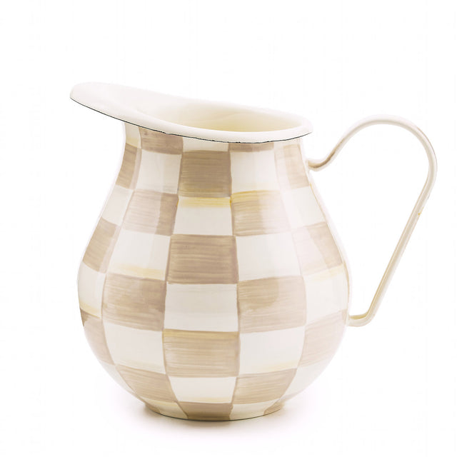 Mackenzie-Childs Mocha Check Pitcher