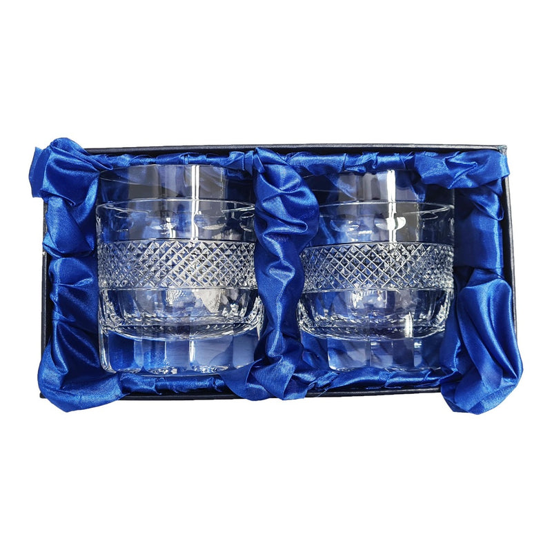 Cumbria Crystal Grasmere Double Old Fashioned Whisky Tumbler (Set of 2) + Presentation Box