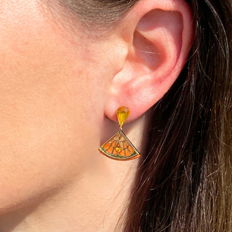 Bill Skinner Orange Slice Drop Earrings
#3