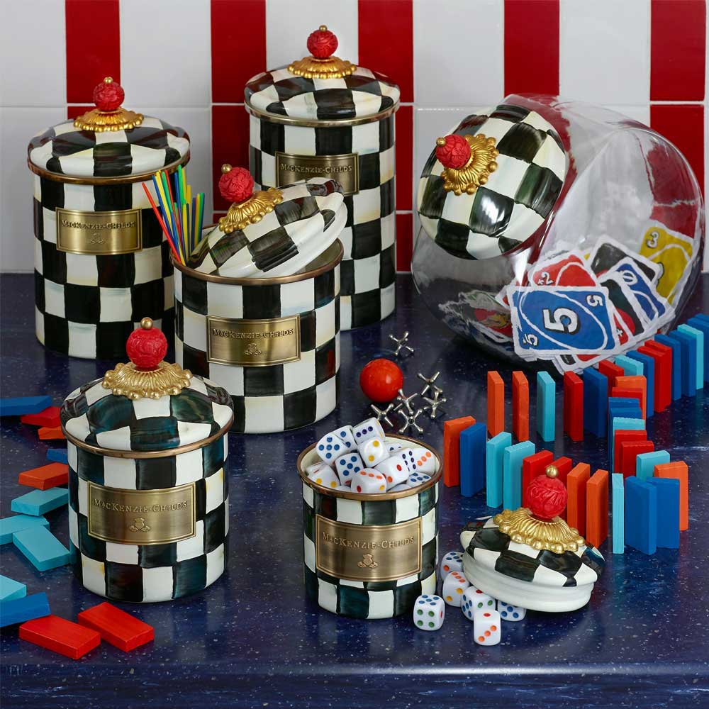 [MacKenzie-Childs] Courtly Check Enamel Canister sale - Mini